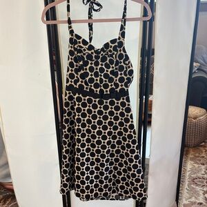 Chic Black and Cream Polka Dot Mini Dress